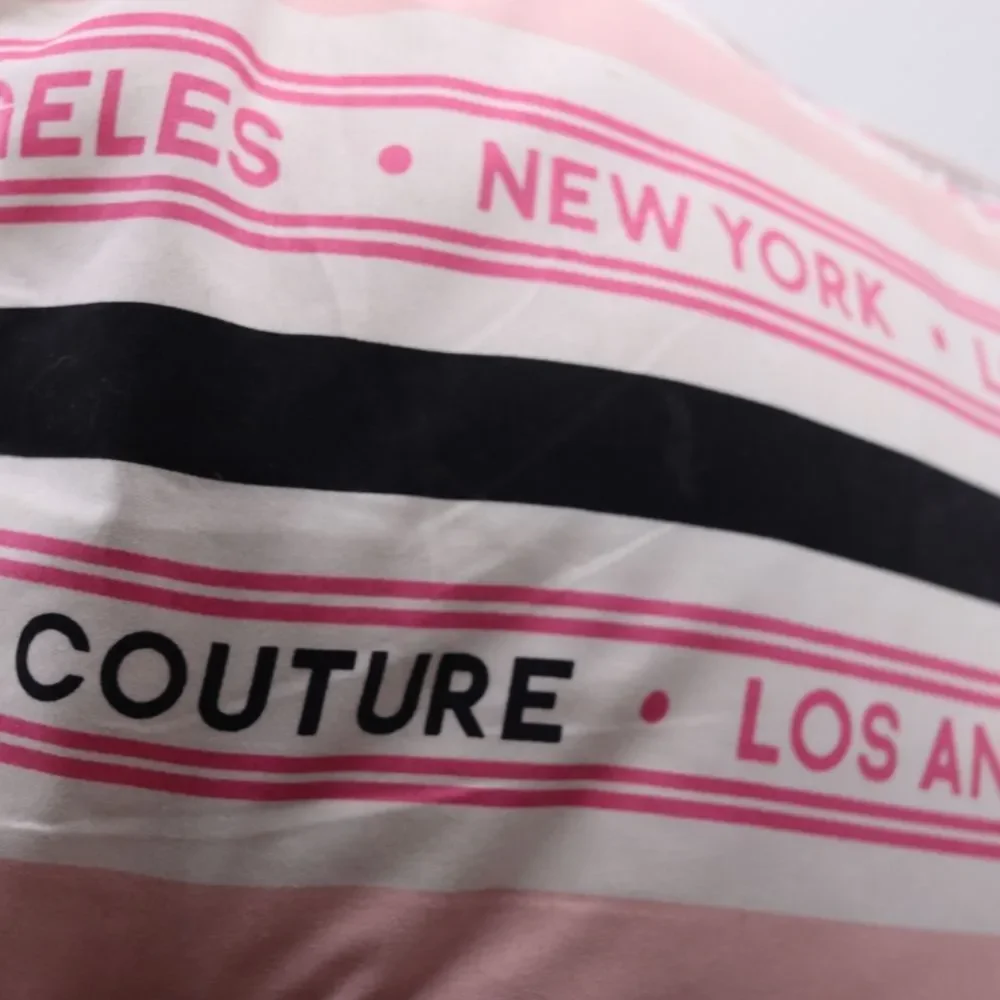Juicy Couture Square Throw Pillow Pink & Black